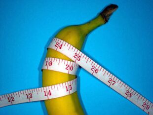 banana și centimetrul simbolizează un penis mărit